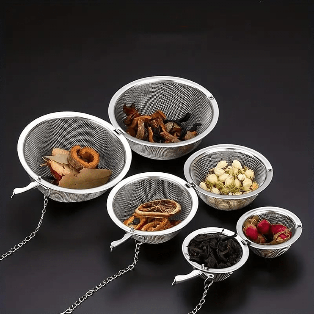 1pc Stainless Steel Mesh Tea Strainer and Steeper, also suitable for spices.