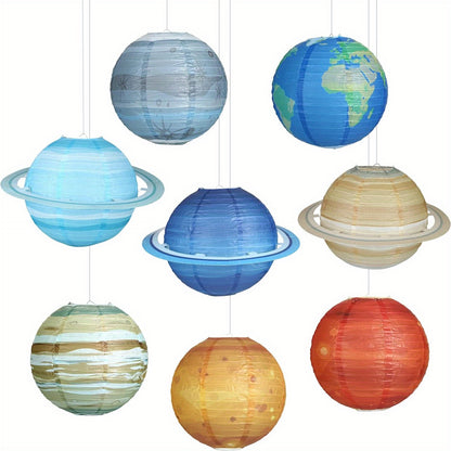 8 Planet Paper Lanterns, 30.48 cm Outer Space Decorations for Space Theme Party Birthday Room