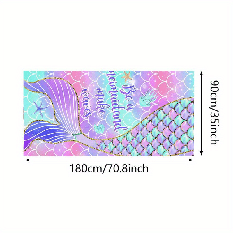 Mermaid fish scale pattern swimming bathrobe for women, quick-drying and absorbent, available in 70*140cm or 90*180cm sizes. Perfect for the beach, pool, or sports.