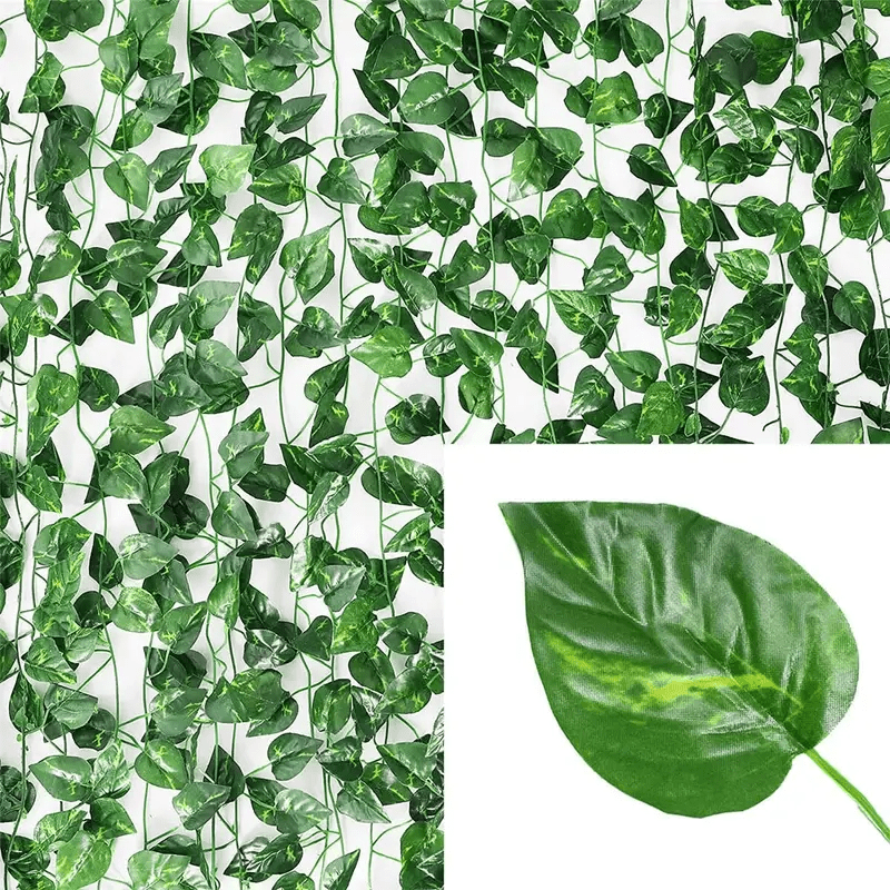 6 lifelike artificial ivy garland vines - perfect for home decor, walls, bedrooms, patios, holiday ornaments, and crafts. Resin supplies included.