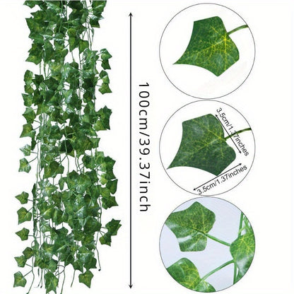 6 lifelike artificial ivy garland vines - perfect for home decor, walls, bedrooms, patios, holiday ornaments, and crafts. Resin supplies included.