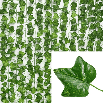 6 lifelike artificial ivy garland vines - perfect for home decor, walls, bedrooms, patios, holiday ornaments, and crafts. Resin supplies included.