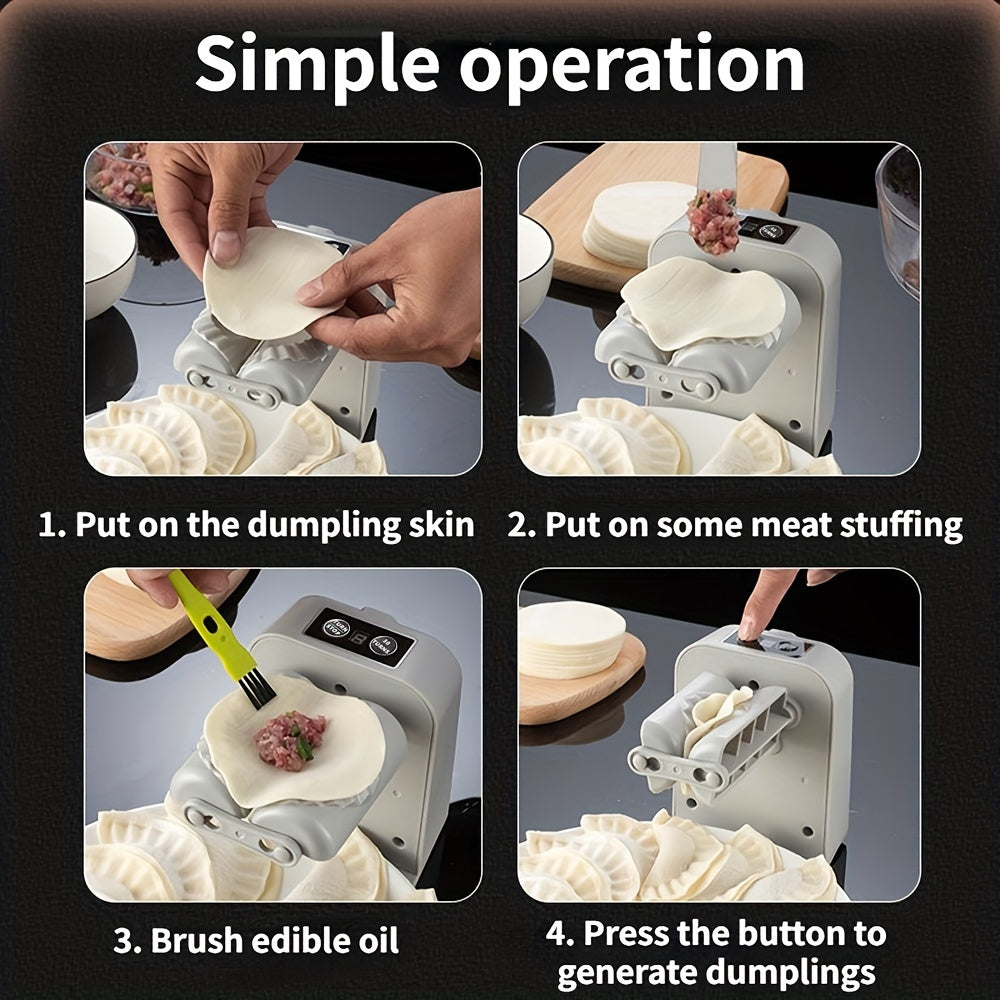 1 piece of the Upgraded Rechargeable Automatic Dumpling Making Machine is now available. This machine comes equipped with a lithium battery, USB charging capabilities, and ensured food contact safety. It has the ability to produce up to 1500 dumplings