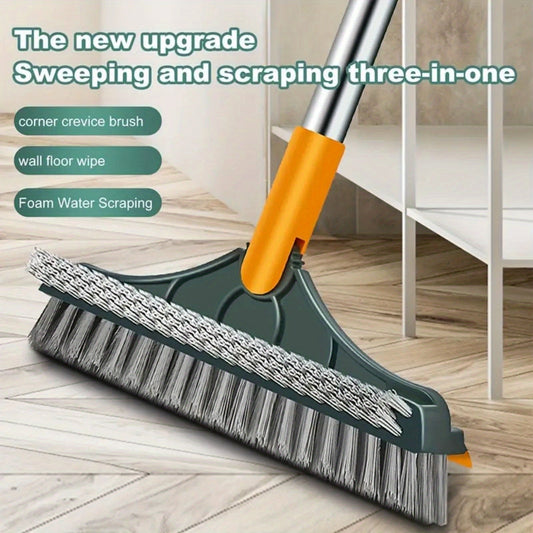 Extendable Rotary Scrub Brush for Tile & Grout - Ideal for Deep Cleaning, Features Long Handle and Plastic Bristles. Suitable for Use in Various Settings such as Living Room, Bedroom, Outdoors, and Car Cleaning.