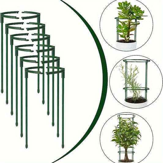 20-pack Adjustable Plant Support Stakes ideal for various plants like Tomato, Monstera, Peony, and Hydrangea.