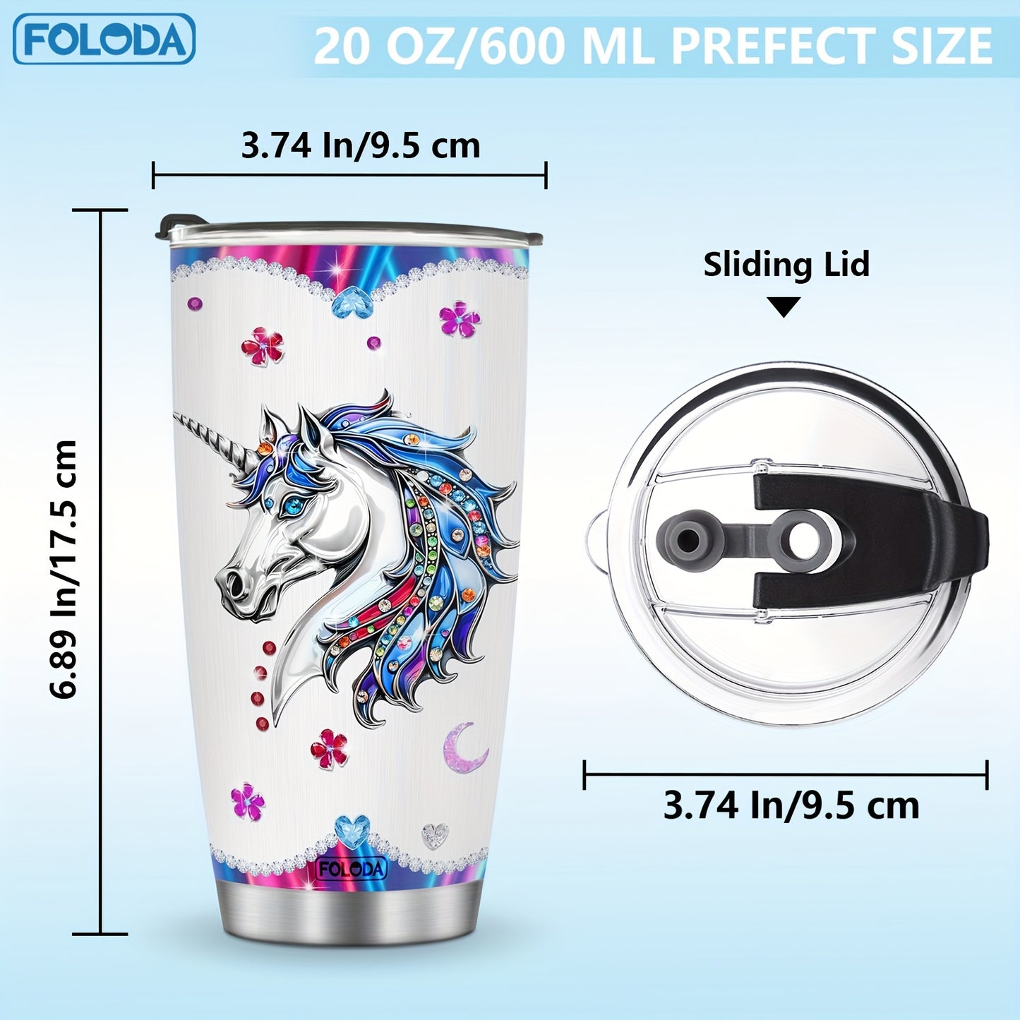 1 dona Unicorn Tumbler, kulgili so'zlar bilan, unicornlarni sevuvchi ayollar va qizlar uchun mukammal sovg'a.