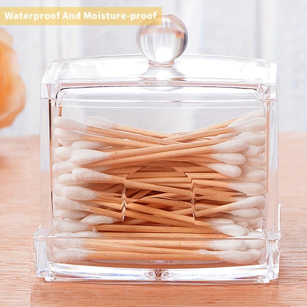 Clear plastic square swab jewelry box.