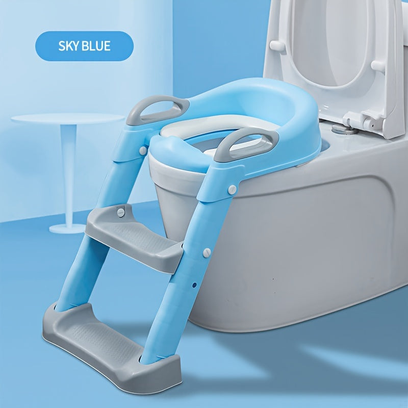 Portable Toddler Toilet Training Chair for Boys and Girls with Step Stool Ladder and Soft Cushioned Seat, Cochildor PVC Potty Training Toilet Seat