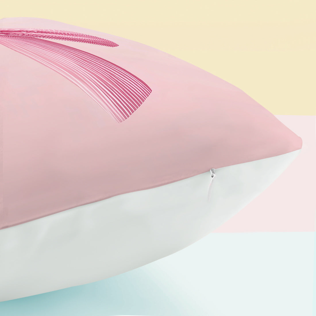 4 pink bow pillow covers for sofa, 45*45cm, single-sided print, peach skin material