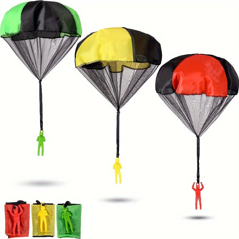 3 pack of 2024 Best Small Outdoor Parachute Toy for Children aged 3-10 years - Creative Easter Basket Gift for Boys and Girls in Random Color.