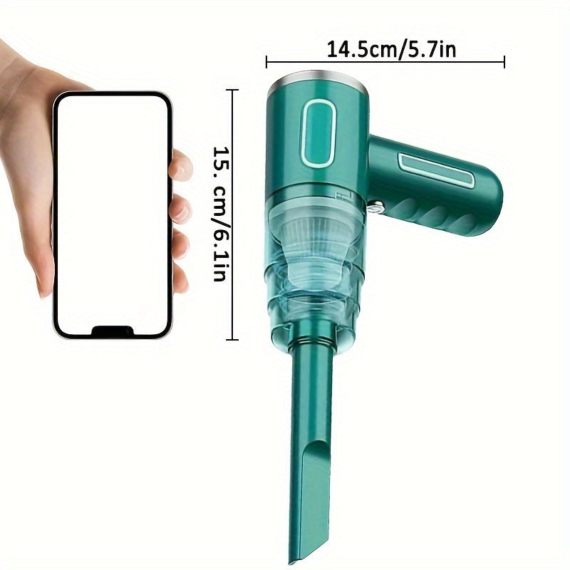 Перезаряжаемый ручной пылесос для автомобиля и дома, беспроводной и портативный.