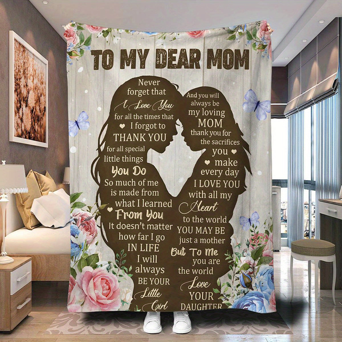 Mom's Birthday Blanket Gift - Thoughtful Ideas for Mom's Birthday, Daughter's Gift to Mom - Soft Throw Blanket