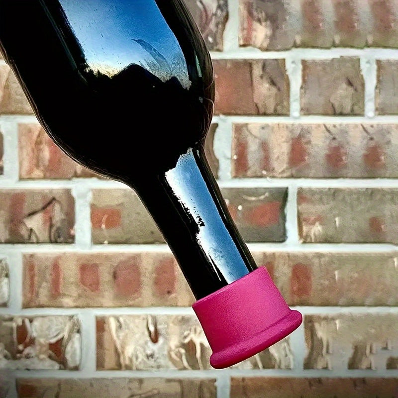 5 silicone wine stoppers designed to preserve freshness of beverages such as beer, champagne, and other drinks; summer beverage accessories for the home kitchen.