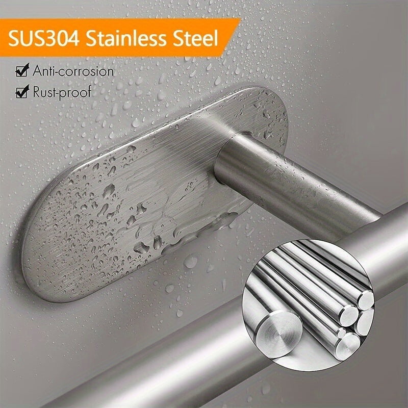 Self-adhesive stainless steel toilet paper holder for easy installation on walls, rust-proof and durable.