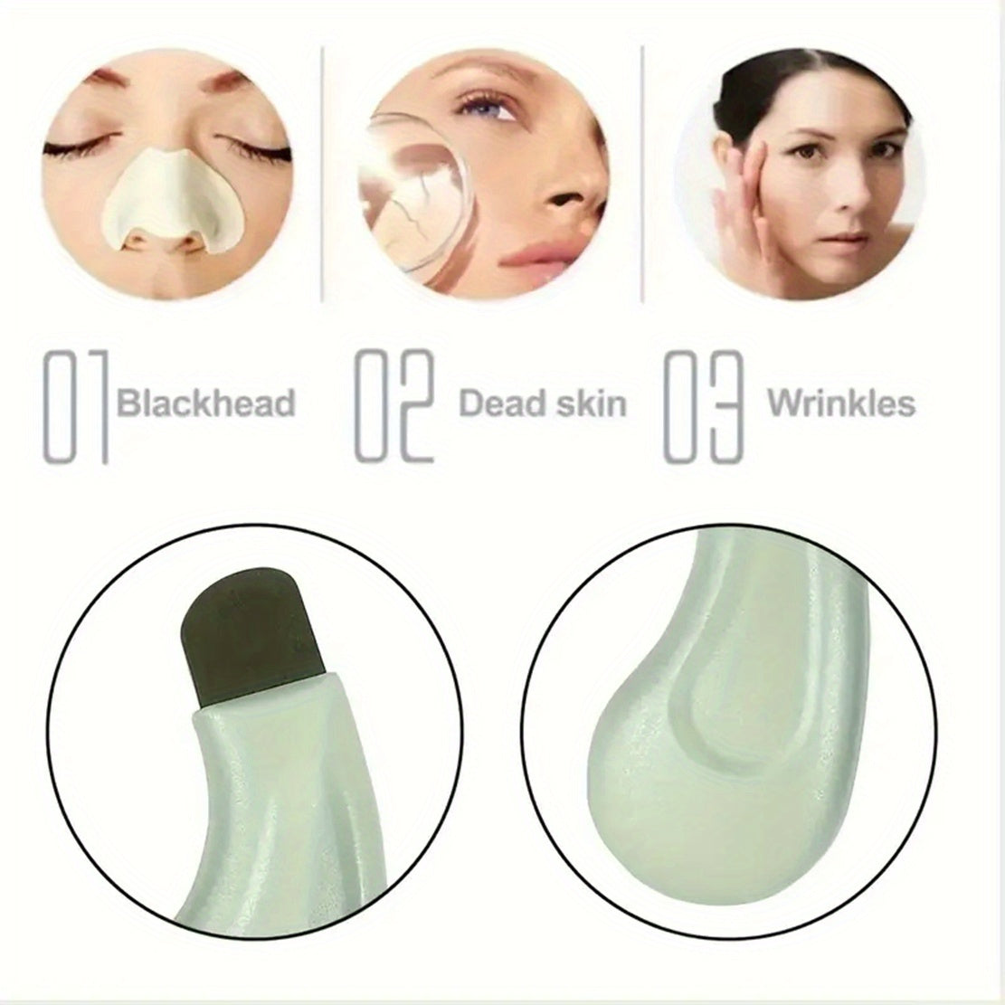 Durable blackhead remover tool for deep cleansing, compatible with mud cream and cleansing oil. Perfect for pore cleansing and enhancing facial beauty.