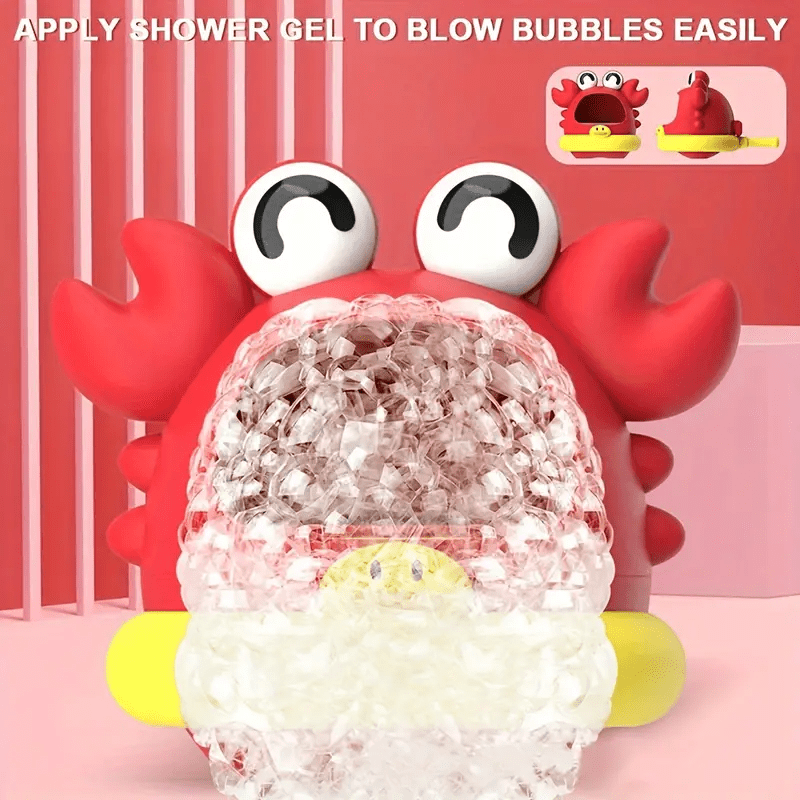 Children's Bubble Blowing Machine Shark Crab Bathroom and Outdoor Water Play Bath Toys, Includes Foam Making Machine