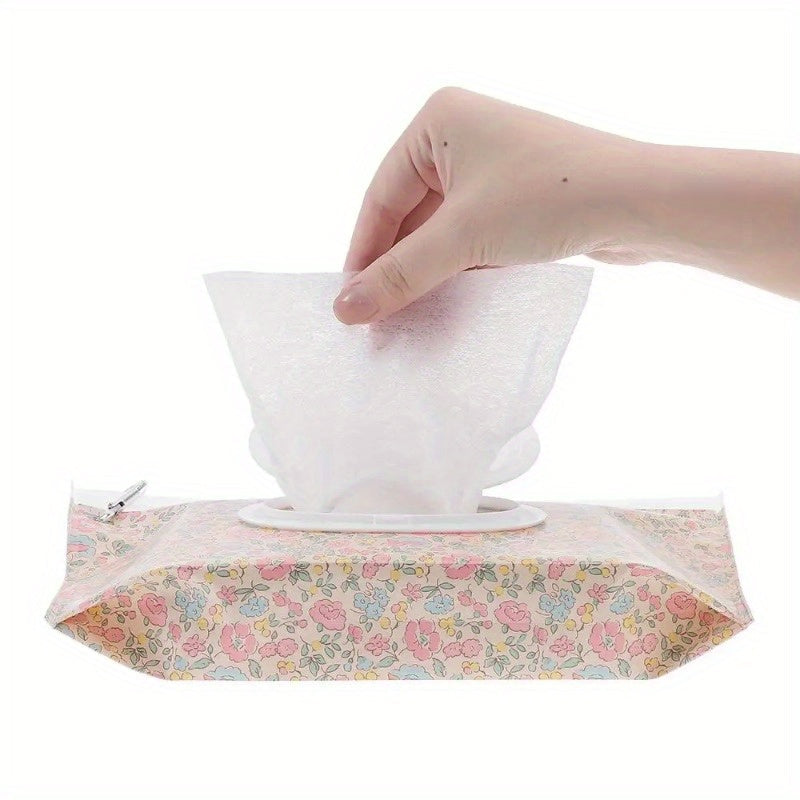 Portable EVA Wet Wipes Holder - Conveniently Compact with Snap-Strap and Ziplock Closure for Quick Refills, Compatible with Most Wipes