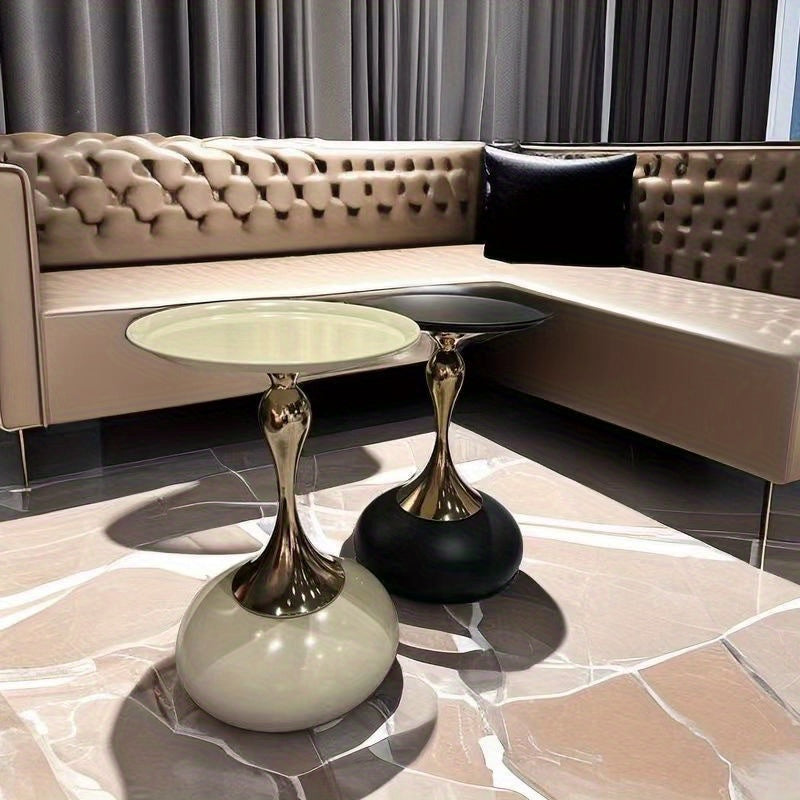 Italian luxury living room coffee table with small waist design, 35cm wide surface.