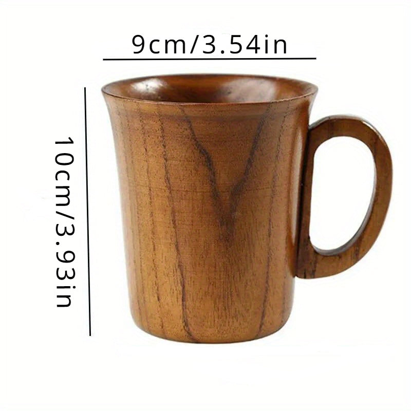 Japanese-style jujube wooden mug, heat-resistant for tea, coffee, beer, and home use; stylish drinkware made from wood.