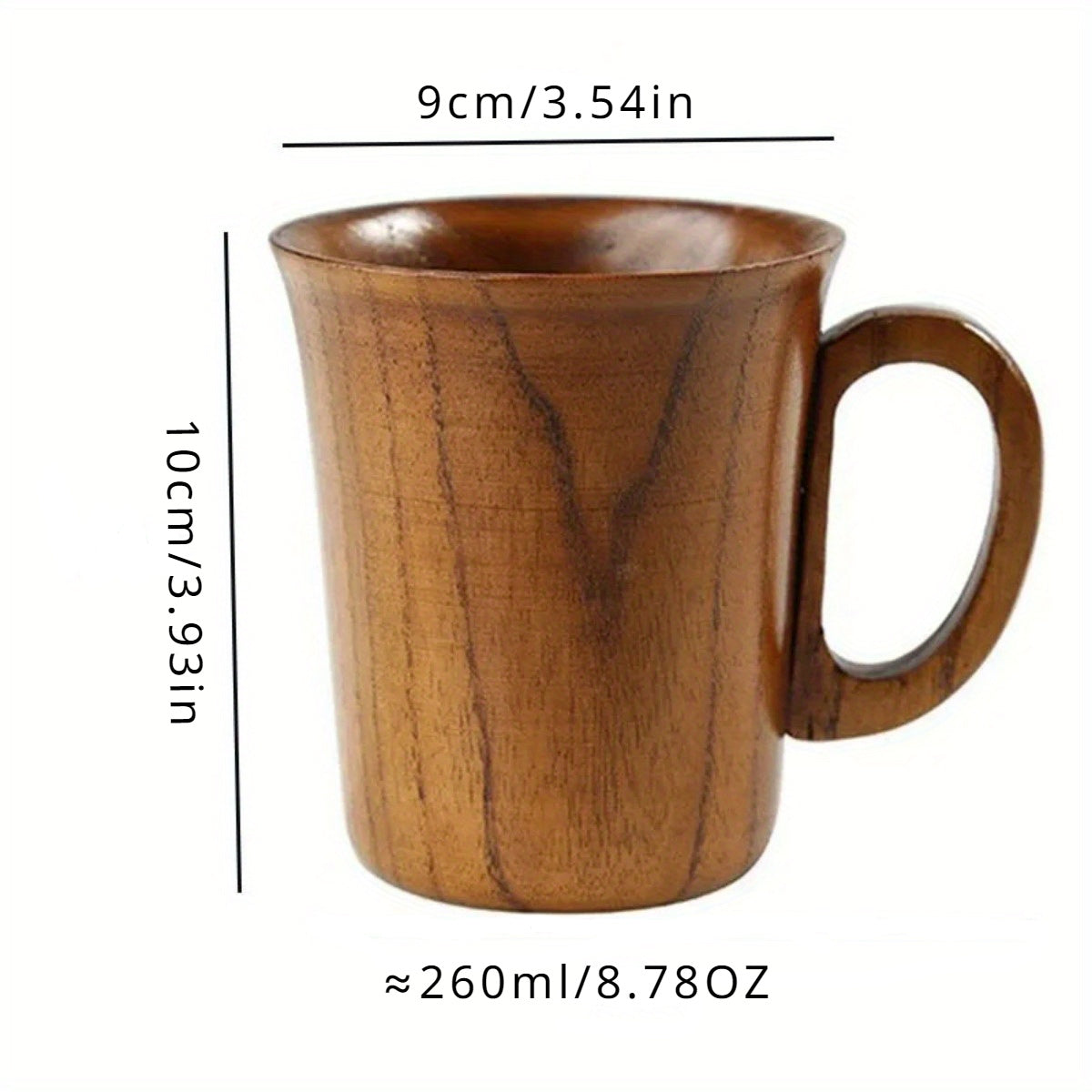 Japanese-style jujube wooden mug, heat-resistant for tea, coffee, beer, and home use; stylish drinkware made from wood.