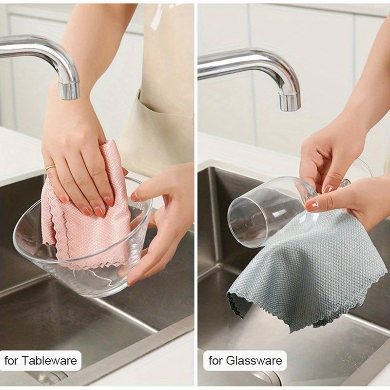 Get 10 pieces of Microfiber Cleaning Cloths for a streak-free cleaning experience. These reusable cloths are perfect for cleaning windows, cars, kitchens, and bathrooms. They are soft, absorbent, and hygienic, making them a must-have for any cleaning