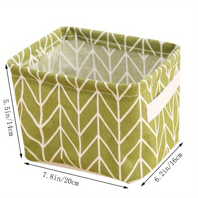 1 Fabric storage basket with handle for sundries, cosmetics, books, underwear, and stationery. Can be folded for easy storage.