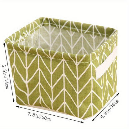 1 Fabric storage basket with handle for sundries, cosmetics, books, underwear, and stationery. Can be folded for easy storage.