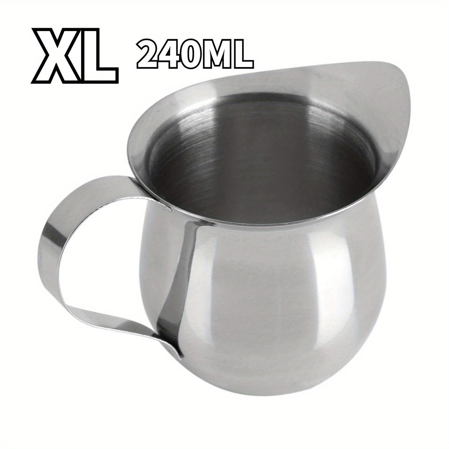 Set of Stainless Steel Milk Frothing Pitchers - Includes 4 sizes (60ml, 90ml, 150ml, 240ml) - Perfect for Espresso Steaming for Cappuccino & Coffee, Non-Stick Barista Tools, Essential Kitchen Coffee Accessories with Latte Art Pen