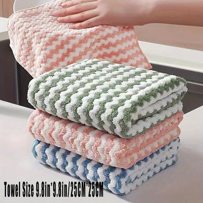 4 high-quality microfiber cleaning cloths: soft, absorbent, reusable, and machine washable for home and car.