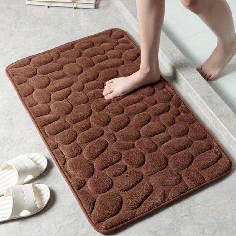 Luxurious Memory Foam Bath Rug featuring Cobblestone Design - Fast Drying, Slip-Resistant & Easy to Clean - Ideal for Shower Room and Bathroom Decoration