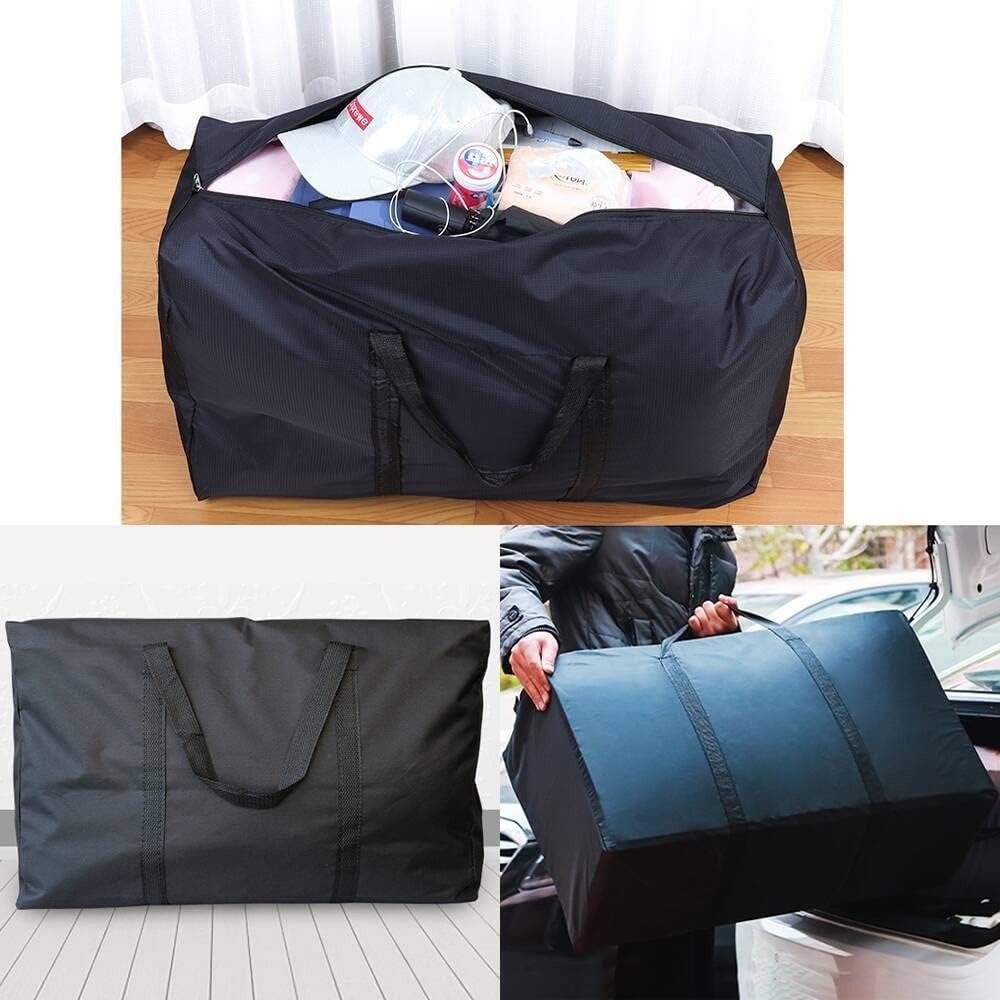 Two or Four Extra Large Moving Bags with Durable Zippers and Convenient Carrying Handles. Ideal for Clothing, Moving Supplies, and Space-Saving Storage. Perfect for Organizing Items during Moving and Travel.