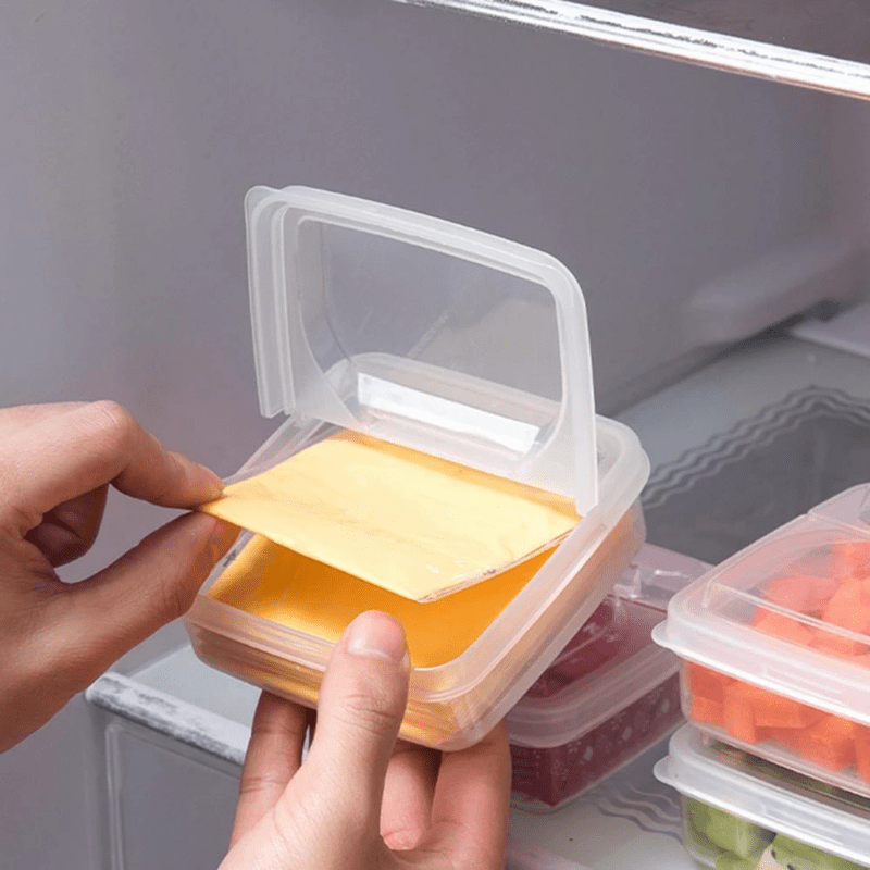 Portable Fridge Organizer for Fresh Butter & Cheese – Clear Storage Box for Keeping Your Kitchen Essentials Fresh and Convenient at Home