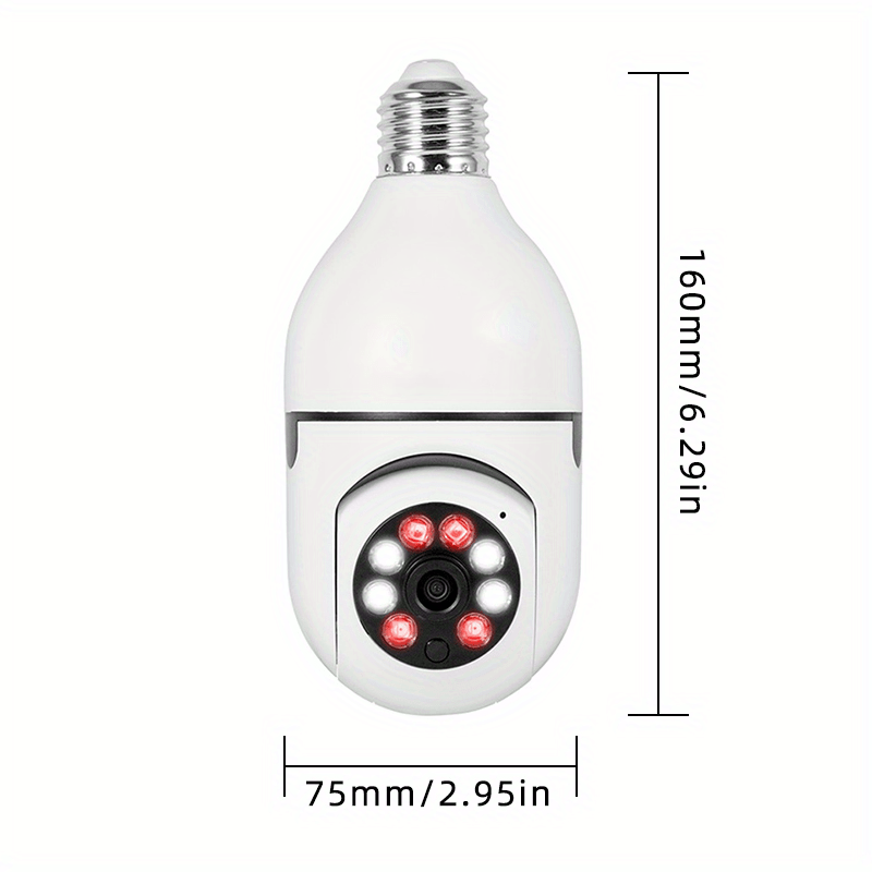 Wireless Wi-Fi smart camera with 360° panoramic surveillance, motion detection, night vision, and two-way talk. Suitable for indoor and outdoor security monitoring.