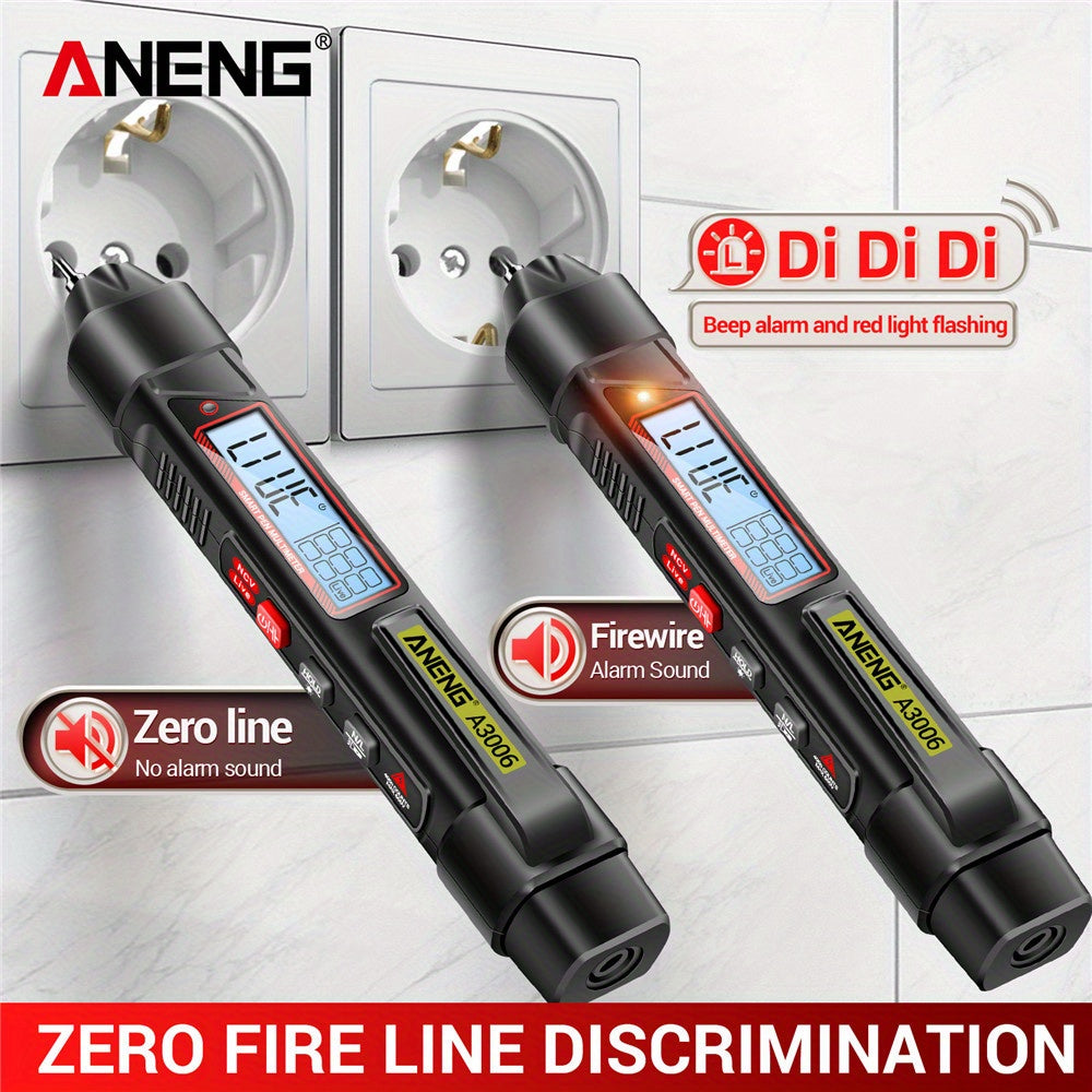 ANENG A3006 High-Precision Digital Multimeter Pen with Voltage, Current, Resistance & Diode Measurements, Large LCD Display, Battery Operated (AAA) - Perfect for Electrical Troubleshooting