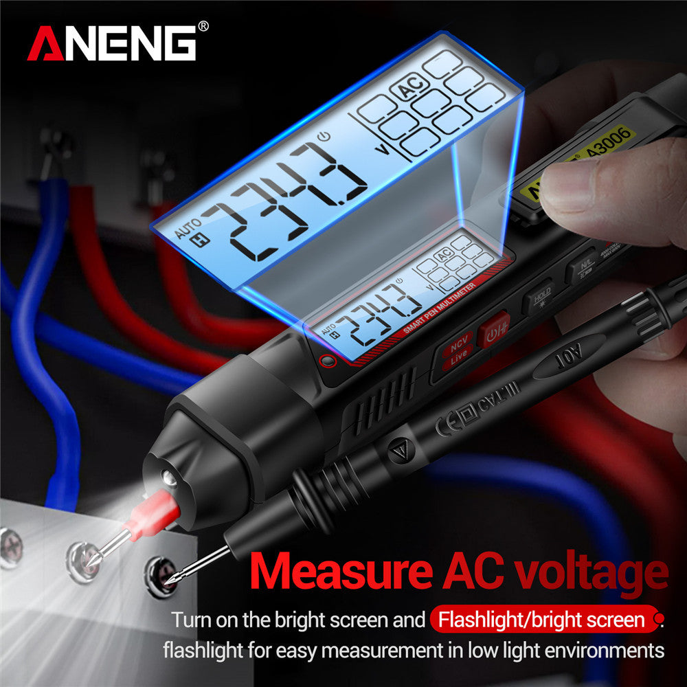 ANENG A3006 High-Precision Digital Multimeter Pen with Voltage, Current, Resistance & Diode Measurements, Large LCD Display, Battery Operated (AAA) - Perfect for Electrical Troubleshooting