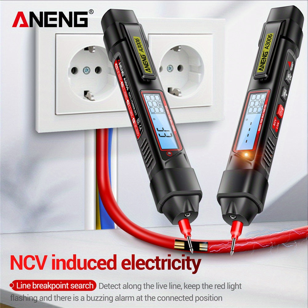 ANENG A3006 High-Precision Digital Multimeter Pen with Voltage, Current, Resistance & Diode Measurements, Large LCD Display, Battery Operated (AAA) - Perfect for Electrical Troubleshooting