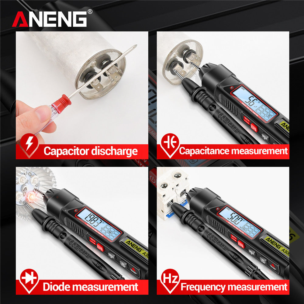 ANENG A3006 High-Precision Digital Multimeter Pen with Voltage, Current, Resistance & Diode Measurements, Large LCD Display, Battery Operated (AAA) - Perfect for Electrical Troubleshooting