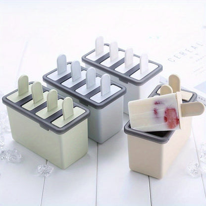 1 Set Home Ice Cream Mold Set for Making 4 Homemade Popsicles