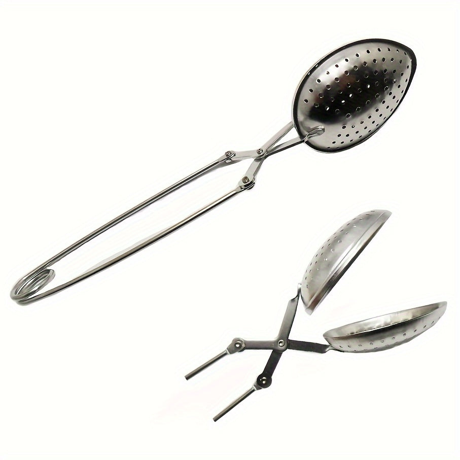 Heart-shaped stainless steel tea infuser with long handle, perfect for steeping loose leaf or herbal tea in the comfort of your home, restaurant, hotel, or office. A versatile tea accessory for your teaware collection.