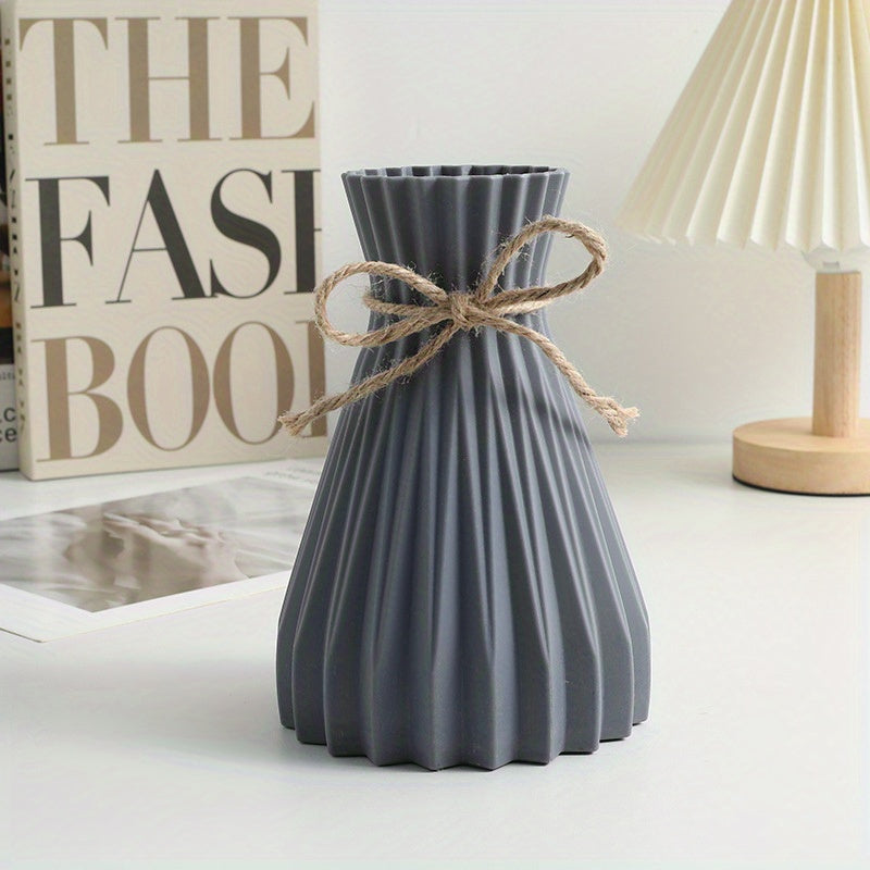 Unbreakable water ripple design plastic vases for modern home decor and DIY floral arrangements.