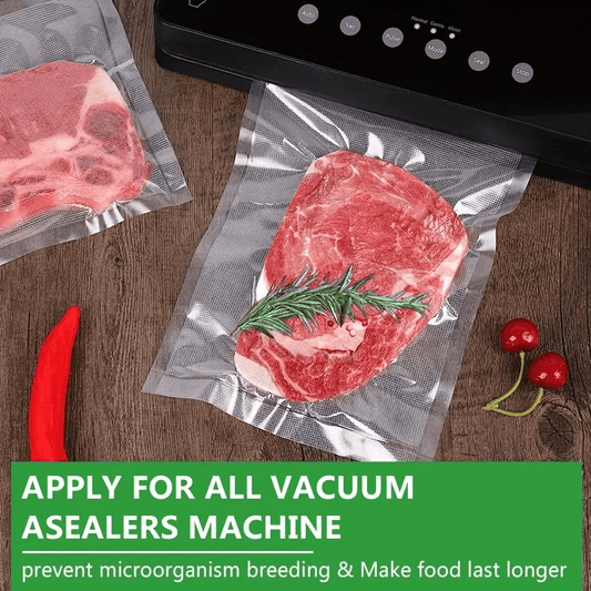 50 to 100 pieces of BPA-Free Vacuum Sealer Bags - Textured and Durable Bags for Food Storage. Ideal for Commercial Use and Household Vacuum Sealing. No Electricity Required.