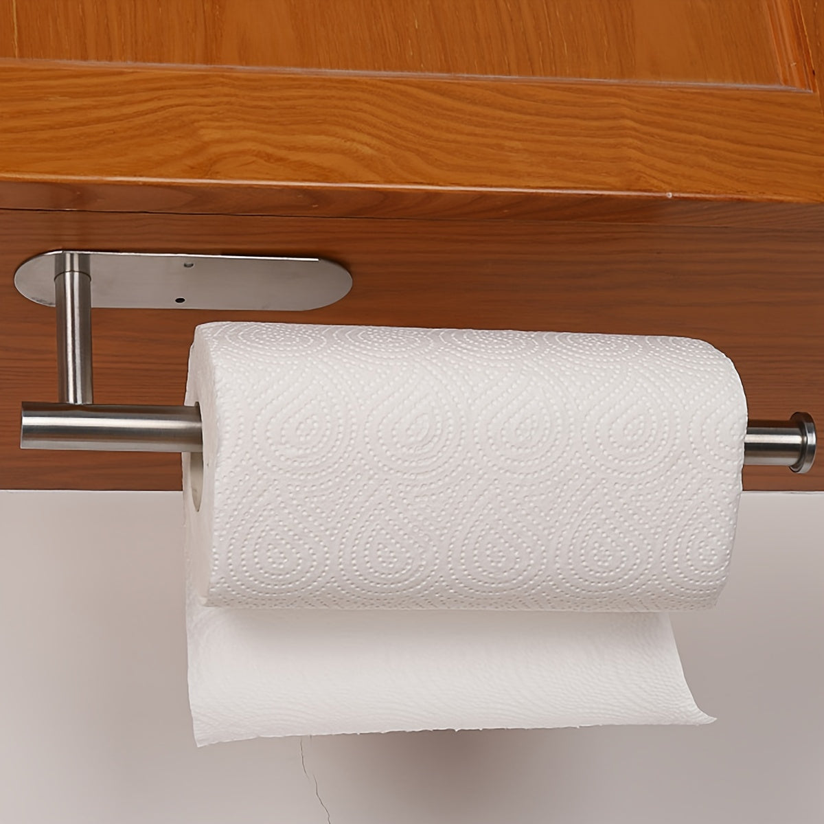 Wall-mounted paper towel holder made of stainless steel - Easily attachable, convenient organizer for multiple rolls in the kitchen or bathroom.