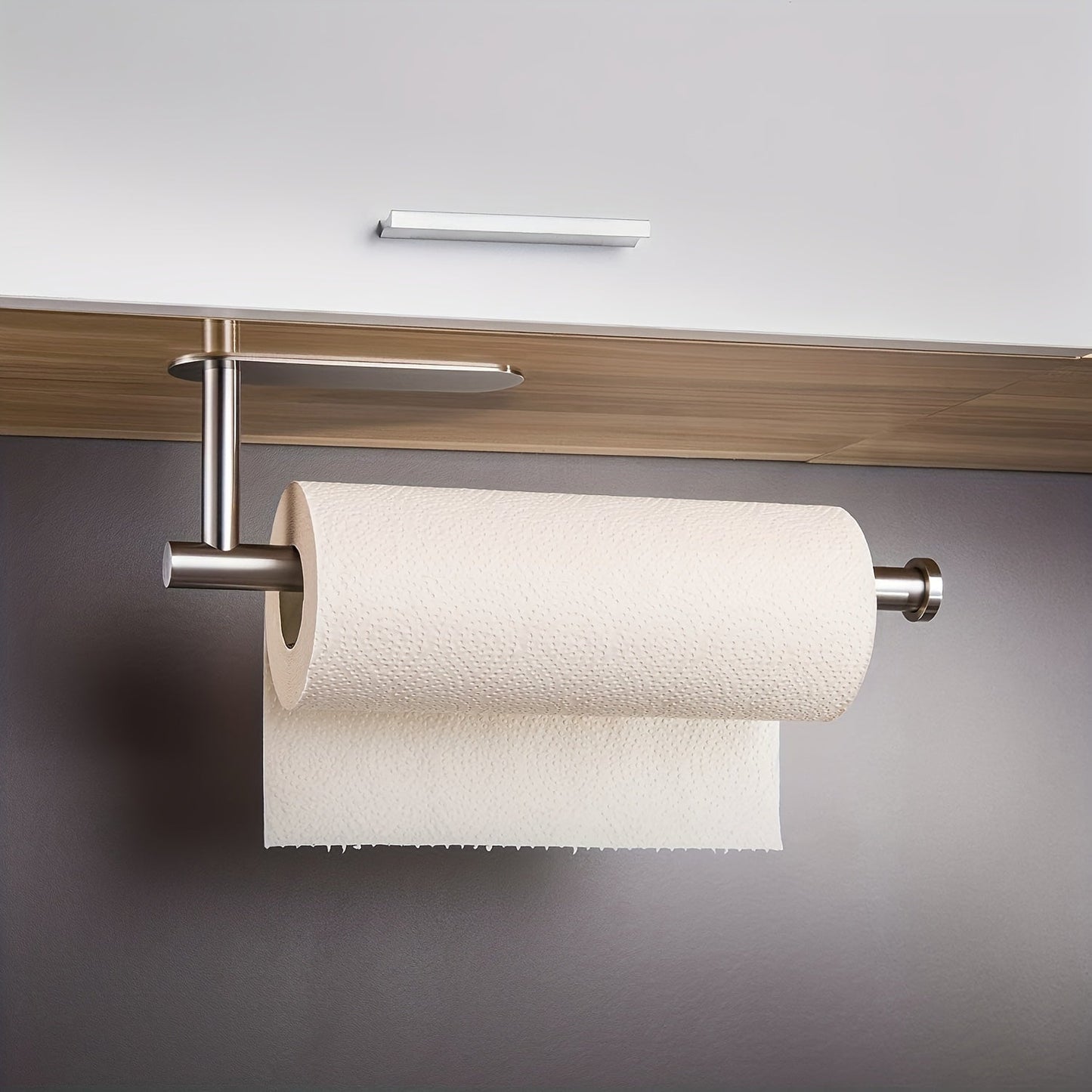 Wall-mounted paper towel holder made of stainless steel - Easily attachable, convenient organizer for multiple rolls in the kitchen or bathroom.