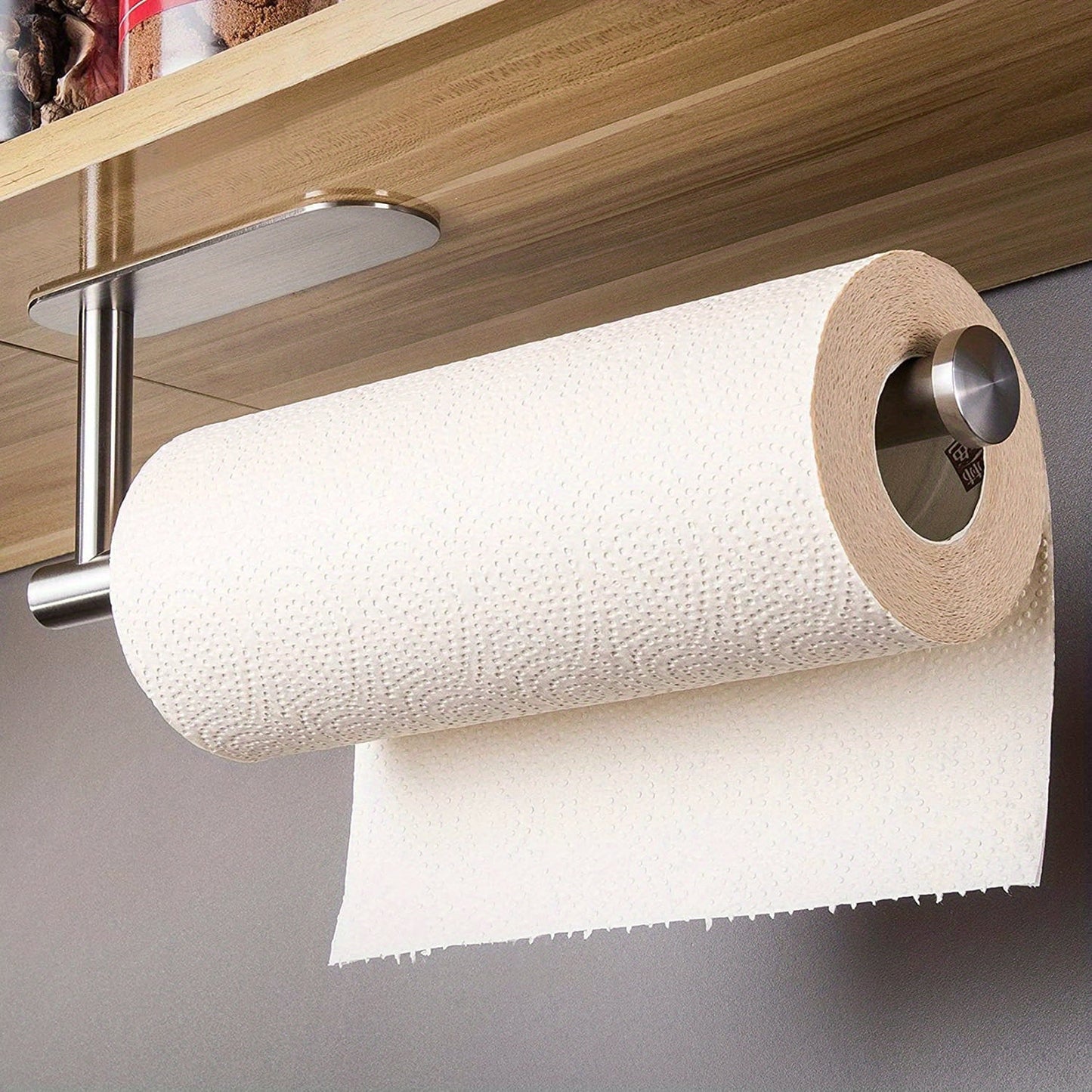 Wall-mounted paper towel holder made of stainless steel - Easily attachable, convenient organizer for multiple rolls in the kitchen or bathroom.