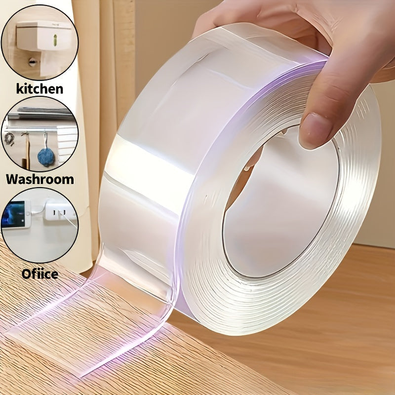 Durable Versatile Transparent Tape with Strong, Residue-Free Adhesive | Perfect for Home & Office Use | Great for Kitchen, Bathroom, Washroom, DIY Decorations, and Office Supplies