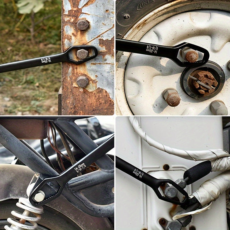 1pc Double End Multifunctional Universal Wrench, self-tightening lazy wrench repair tools for indoor/outdoor use.