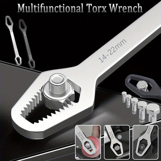 1pc Double End Multifunctional Universal Wrench, self-tightening lazy wrench repair tools for indoor/outdoor use.