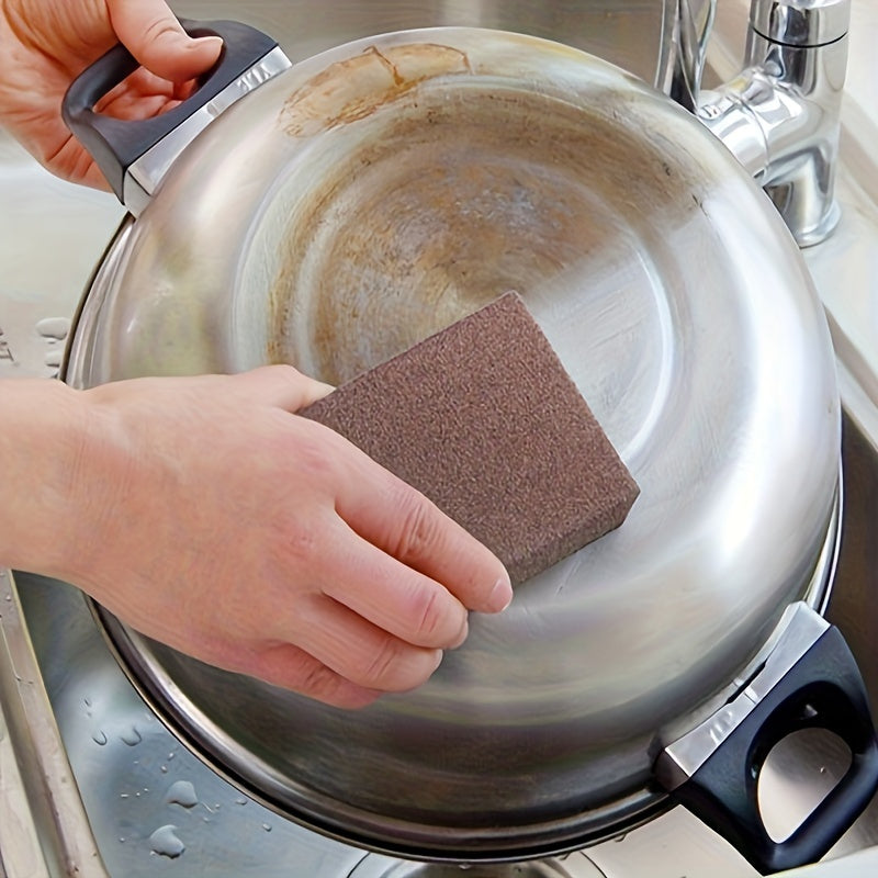 Magic Emery Sponge - Rust and stain remover for pots and surfaces, great for kitchen, bathroom, and outdoor use.