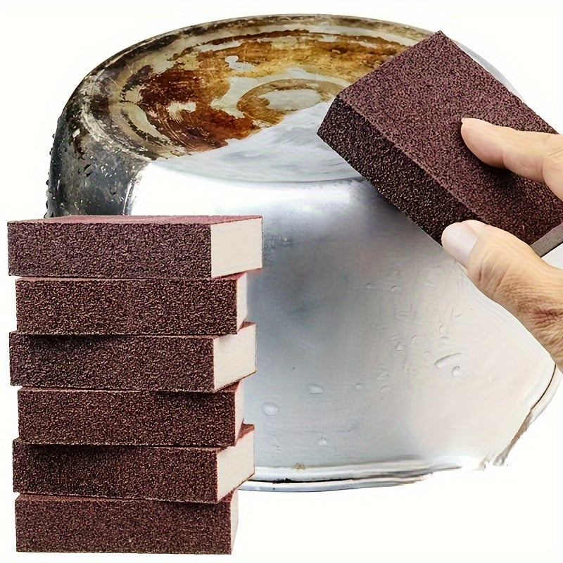 Magic Emery Sponge - Rust and stain remover for pots and surfaces, great for kitchen, bathroom, and outdoor use.