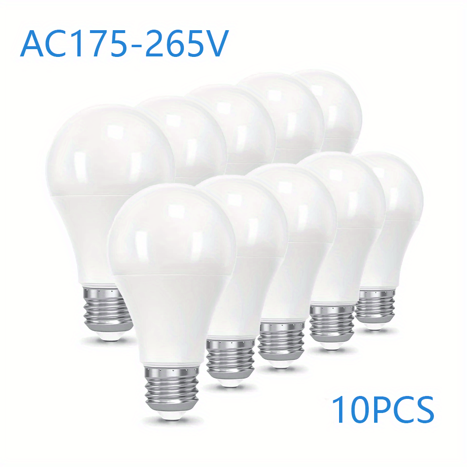 10-pack of E27 12W LED bulbs with high brightness, low energy consumption, and energy-saving features for indoor lighting in living rooms.